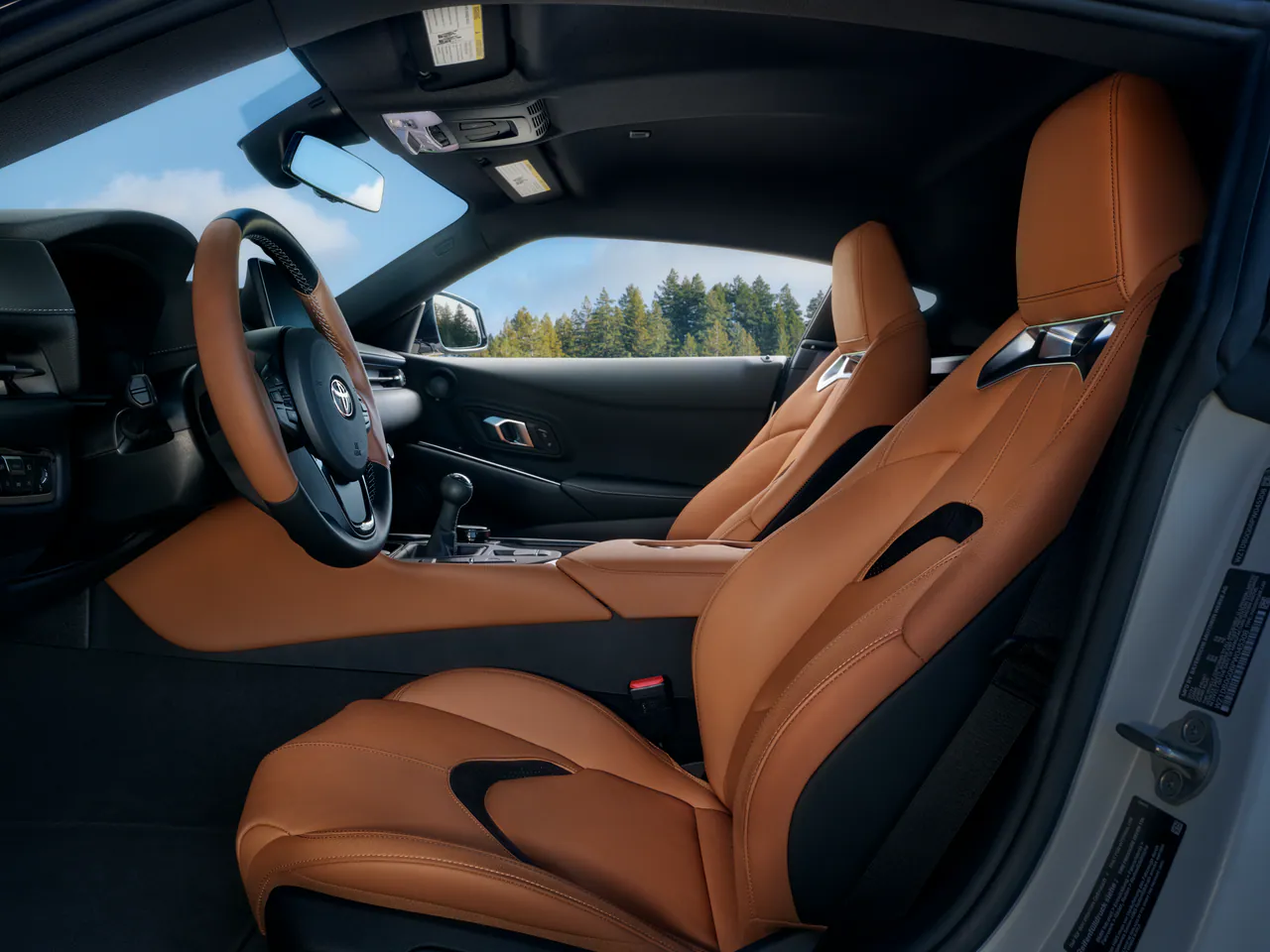 GR Supra cognac leather seats