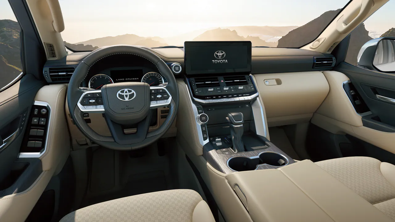 Land Cruiser 300 dashboard in neutral beige